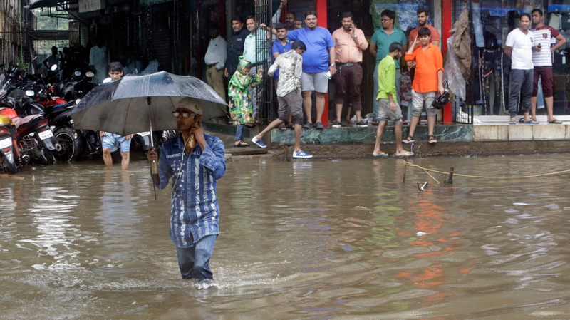 A waterlogged street in Mumbai, India, July 2.